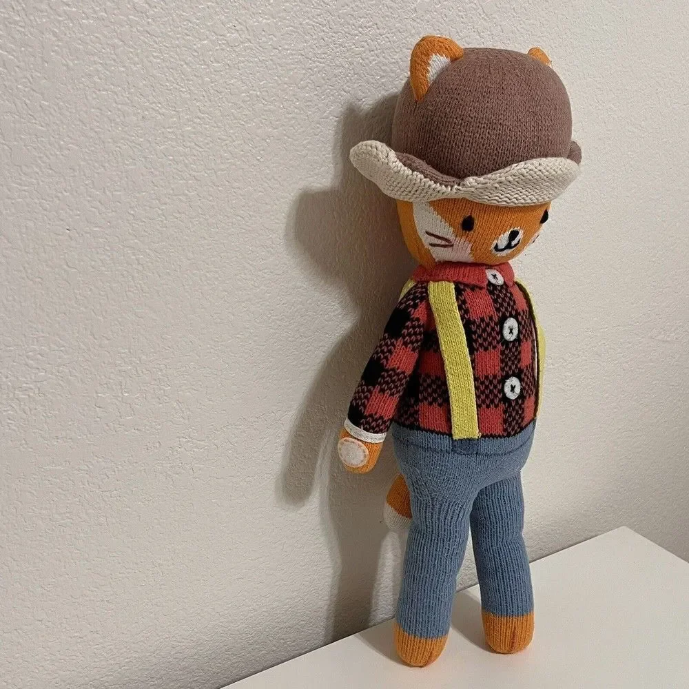 Cuddle + Kind Wyatt the Fox Plush Knit Handmade Doll Stuffed Animal 20